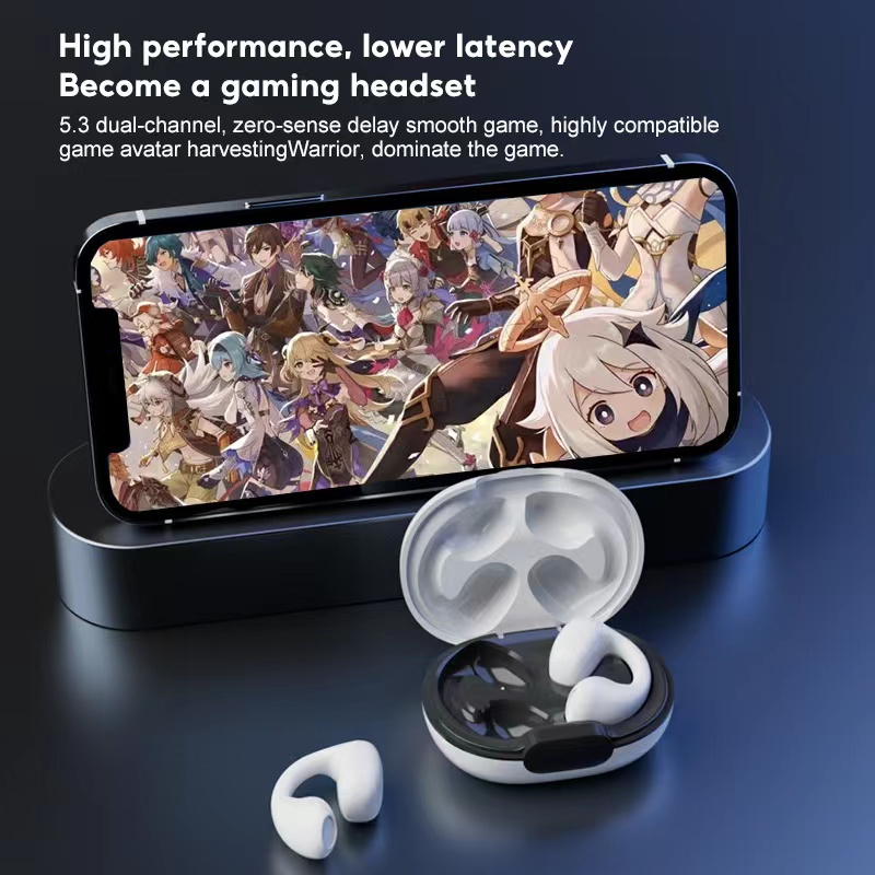 【COD】2023 Newest Fxing S02 Wireless Headset Bone Conduction Olahraga Clip Ear TWS Earphone Bluetooth 5.2 Pengurangan Kebisingan Tahan Air