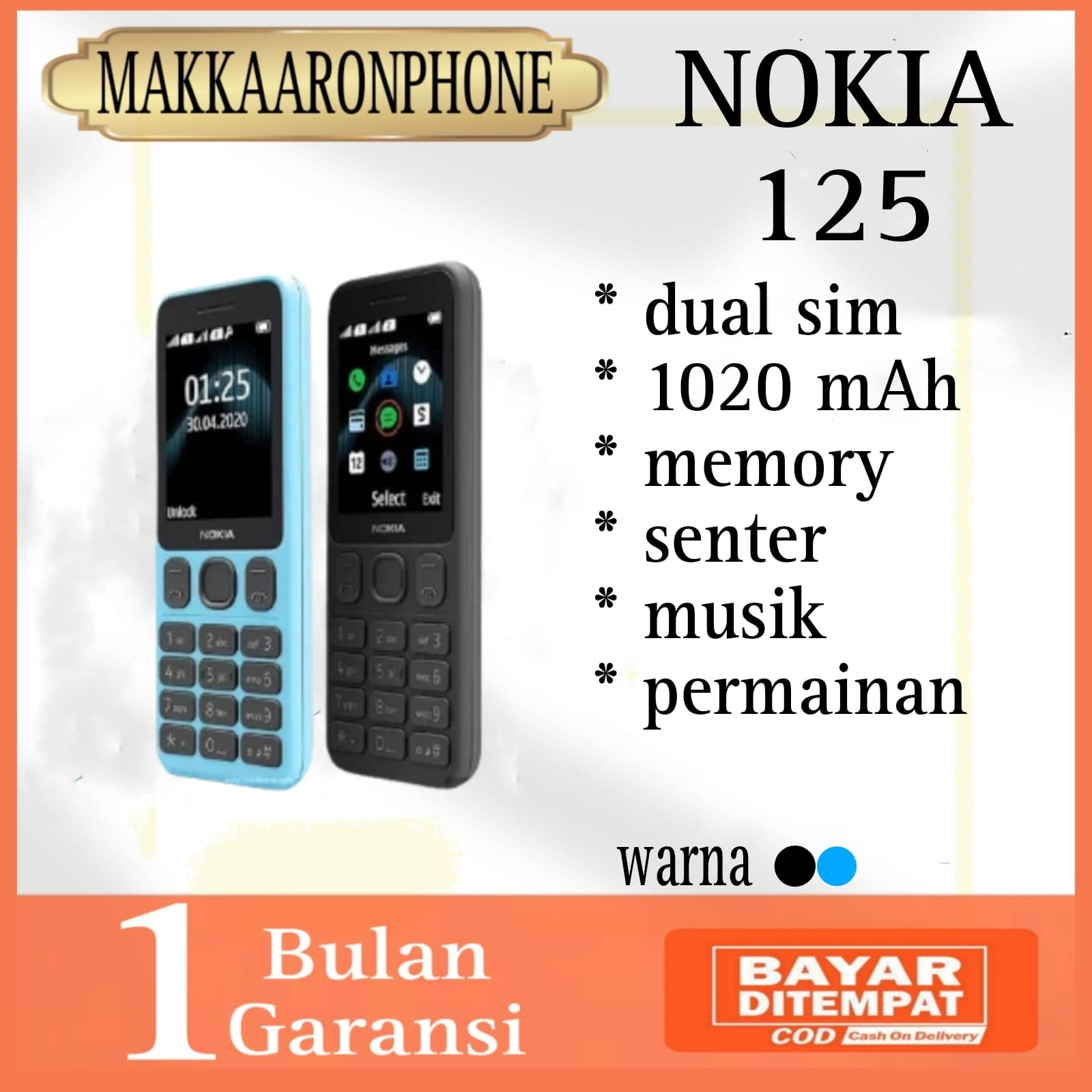 HP NOKIA 125 DUAL SIM TERMURAH