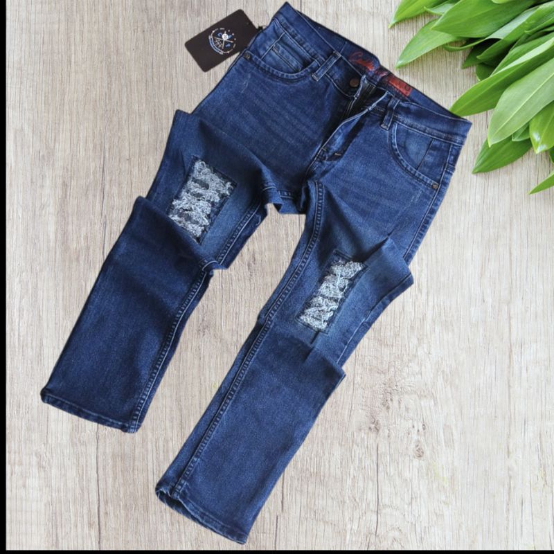 CELANA JEANS SOBEK RIPPED/ CELANA ROBEK LUTUT PRIA