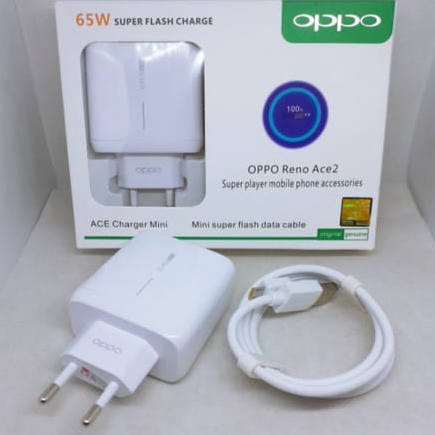 CHARGER OPPO RENO ACE2 65W ORIGINAL 100% VOOC 4A FAST CHARGING TERMURAH