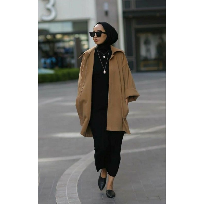 Riche long iner dres NON BUSUI lengan panjang kerah turtleneck bahan knit premium (bisa buat bumil, foto maternity)