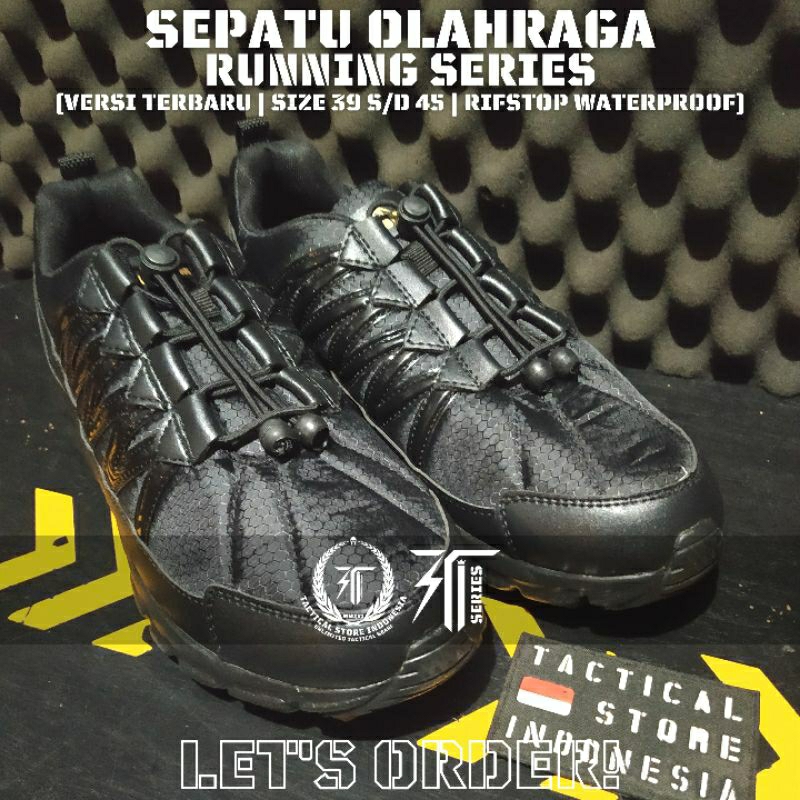 ORIGINAL - Sepatu Olahraga Running Exduma Super Black - Sepatu Olahraga TNI Polisi Brimob