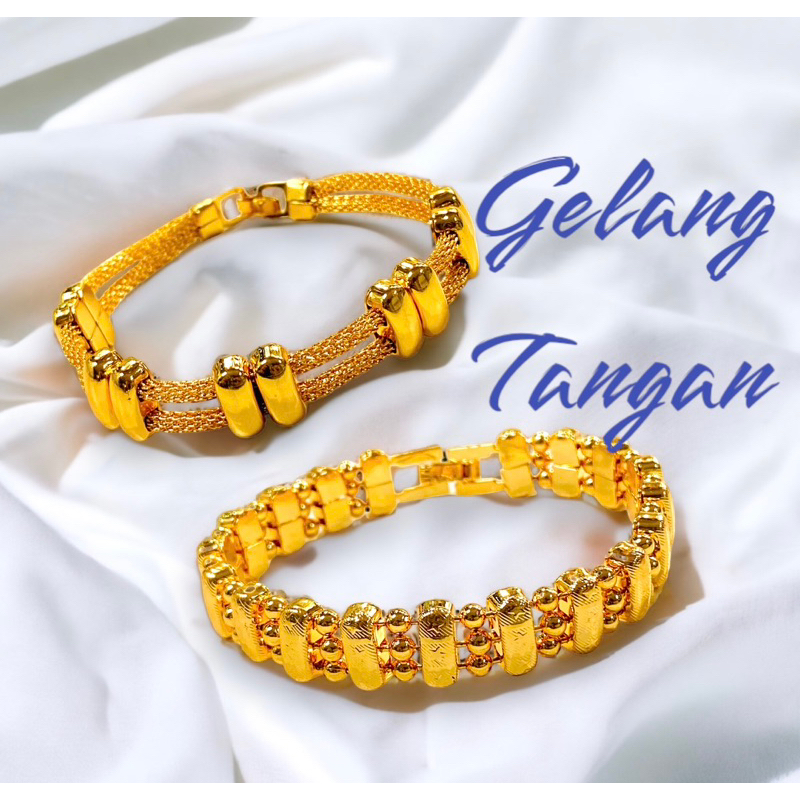 Gelang tangan wanita gelang rante lapis emas yaxiya xuping