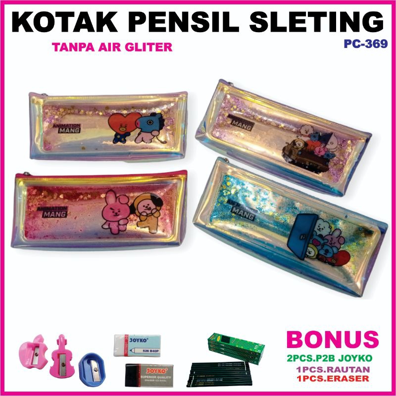 

KOTAK PENSIL SLETING GLITER (TANPA AIR)/TEMPAT PENSIL SLETING FANCY + ADA BONUS NYA