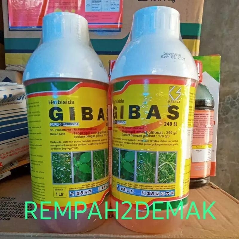 Gibas 240 SL kemasan 1liter, Obat rumput herbisida sistematik,seperti roundap