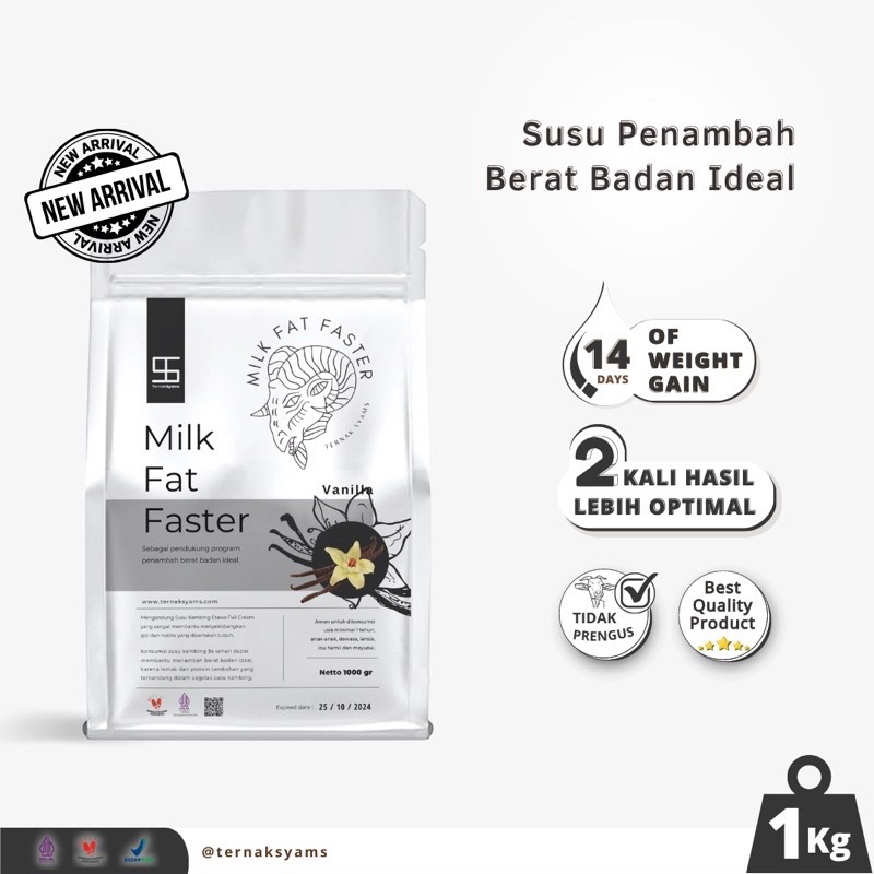 

1KG Fat Faster Vanilla Vanili Vanila Premium Susu Penggemuk Penambah Kenaikan Berat Badan Ideal Varian Kambing Etawa Full Cream 1000 gram
