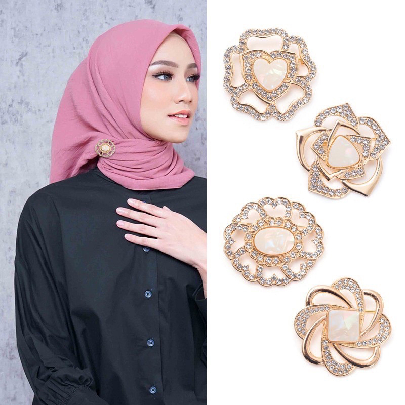 BROSS BUNGA CAMELLIA / BROS FLOWER PEARL / BROSS HIJAB MODEL BUNGA PREMIUM / BROS JILBAB ESTETIK / D