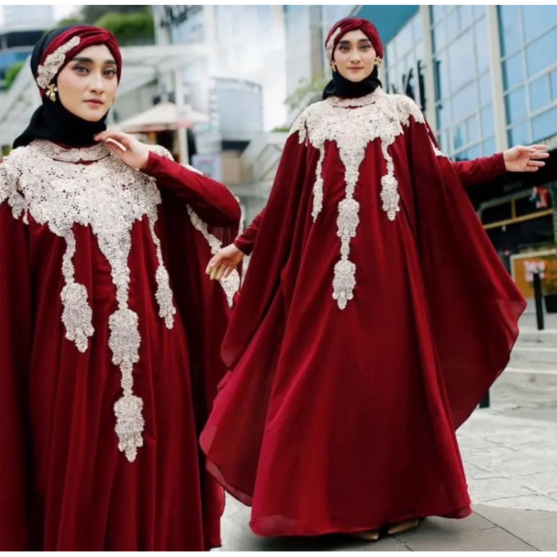 KAFTAN MEWAH CERUTY ARMANY PAYET FREE MANSET &amp; TURBAN