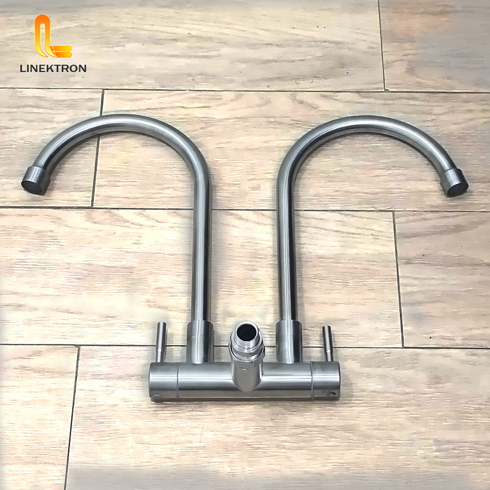 KRAN AIR SINK STAINLESS DOUBLE / KRAN ANGSA CUCI PIRING DOUBLE / KERAN ANGSA CABANG 2 SUS 304