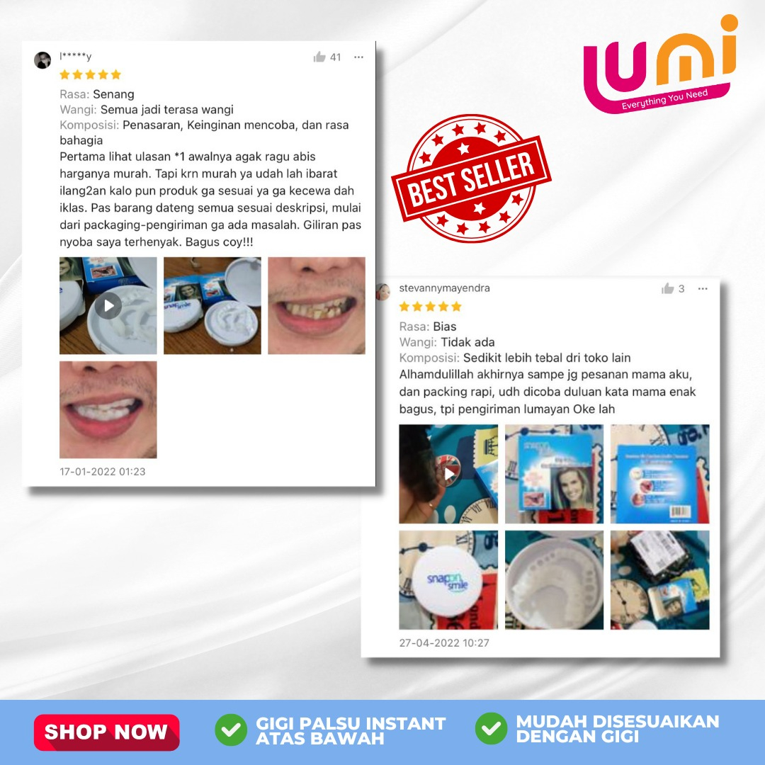 Snap On Smile 100% ORIGINAL Authentic Perawatan Kesehatan Gigi Palsu Renggang Snapon Smile 1 Set