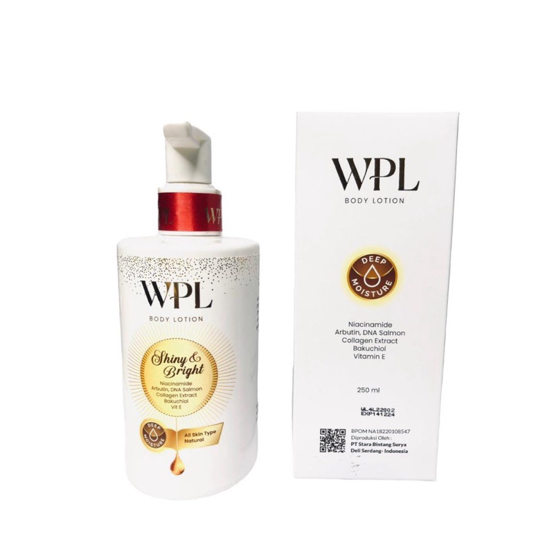 WPL New Body Lotion Shiny &amp; Bright With Niacinamide, DNA Salmon, Collagen Extract &amp;Vit E By Winny Putri lubis