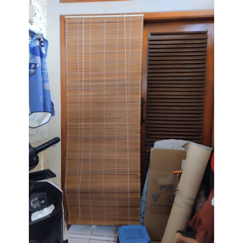 Krey Dekorasi Tirai Bambu Gulung 50 X 100