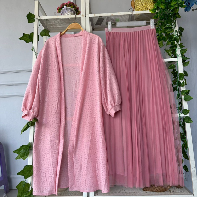 youngmoodis Laras one set outer brokat dan rok tutu import