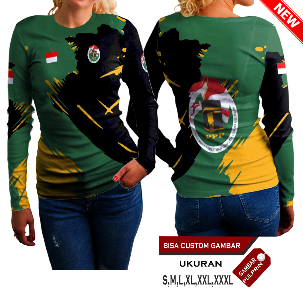 Baju Kaos Pakaian Partai PPP Persatuan Pembangunan Logo ppp Pemilu Pilpres 2024 Printing