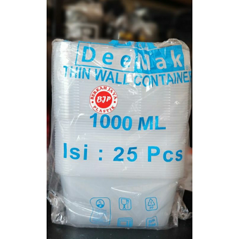 Thinwall box persegi DM 1000 ml / kotak makan DM 1000 ml