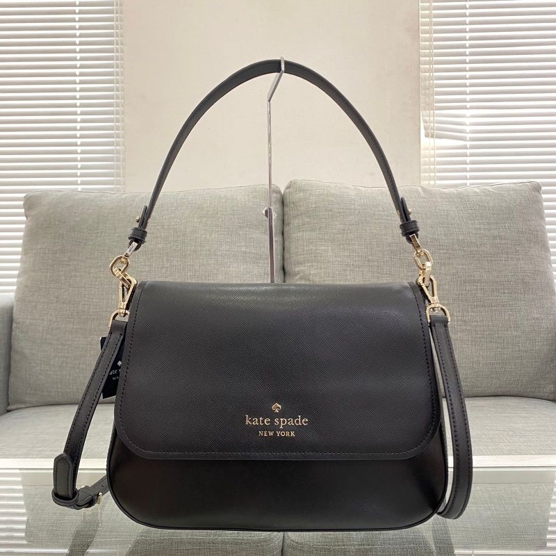 KS K9324 staci flap shoulder bag black saffiano n