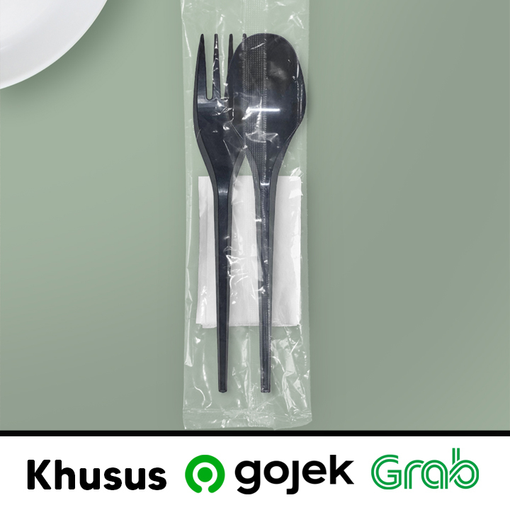 Sendok Garpu Set Plastik Tisu Murah Higienis Bersih Tebal