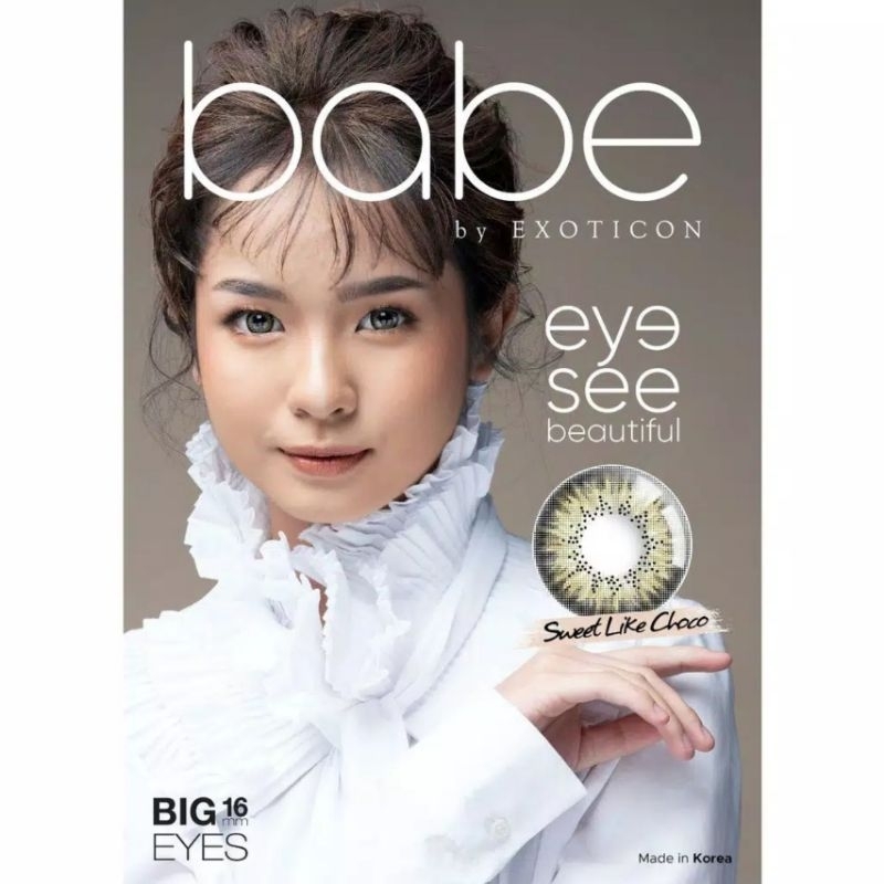 Softlens X2 BABE 16 MM SWEET LIKE CHOCO BROWN MINUS -0.50 S.D -6.00 by EXOTICON