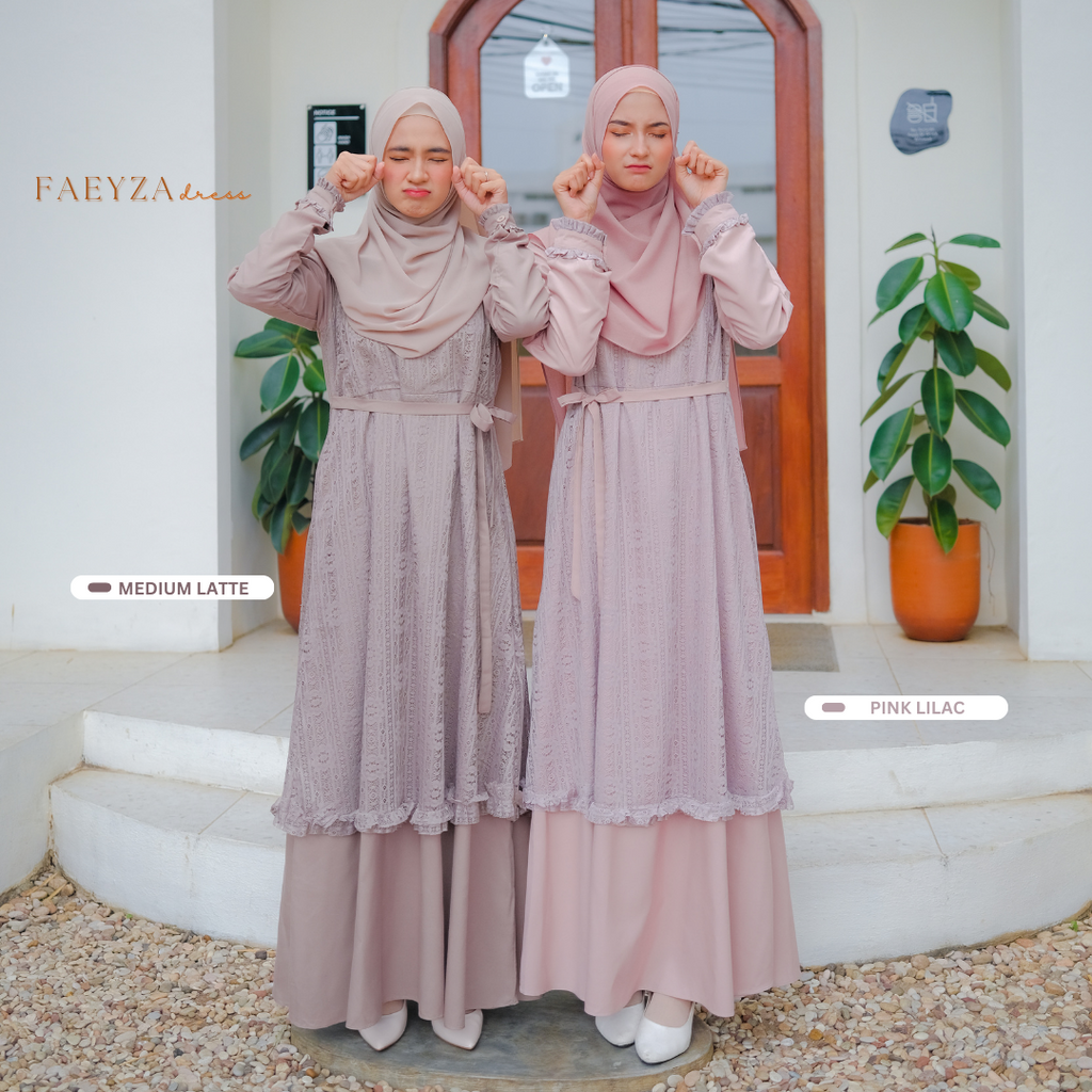 Riskirich Faeyza Dress Vol 3.0 Gamis Elegant Mewah Pesta Kombinasi Brukat Katun Kiyowo