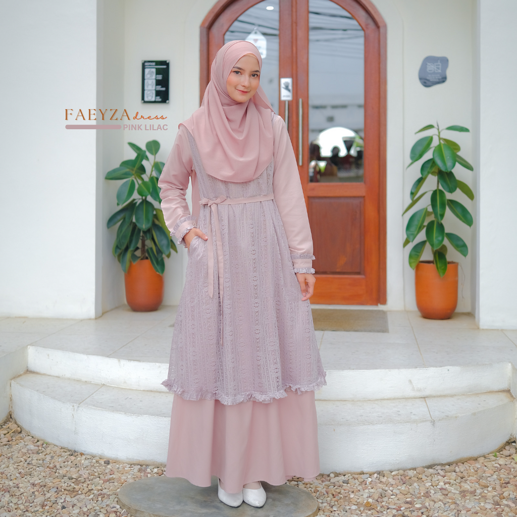 Riskirich Faeyza Dress Vol 3.0 Gamis Elegant Mewah Pesta Kombinasi Brukat Katun Kiyowo