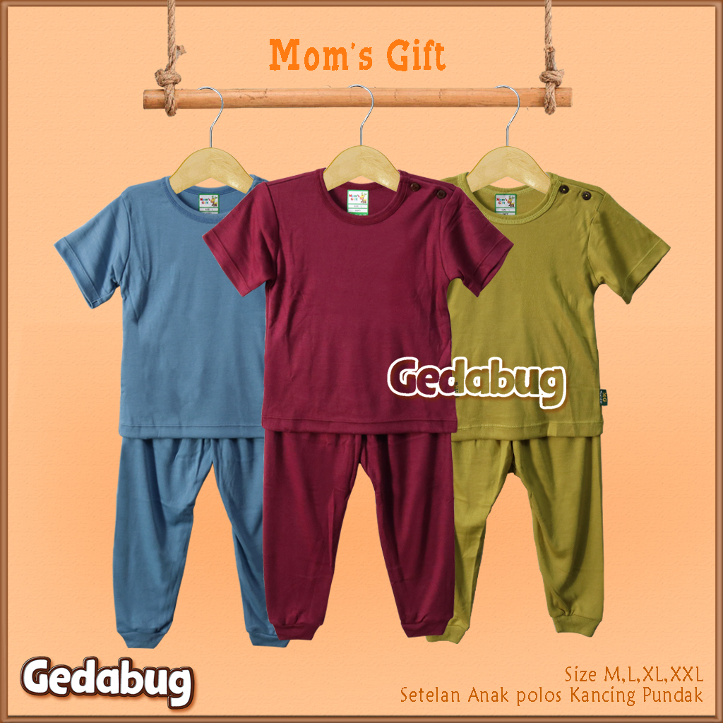 Setelan CPR Moms Gift Polos | Setelan Kaos anak Kancing Pundak | Gedabug