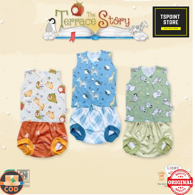 TSPOINT Libby Baby Terrace Story Series NB New Born Setelan Kutung Bayi Baru Lahir 3 sd 6 Bulan