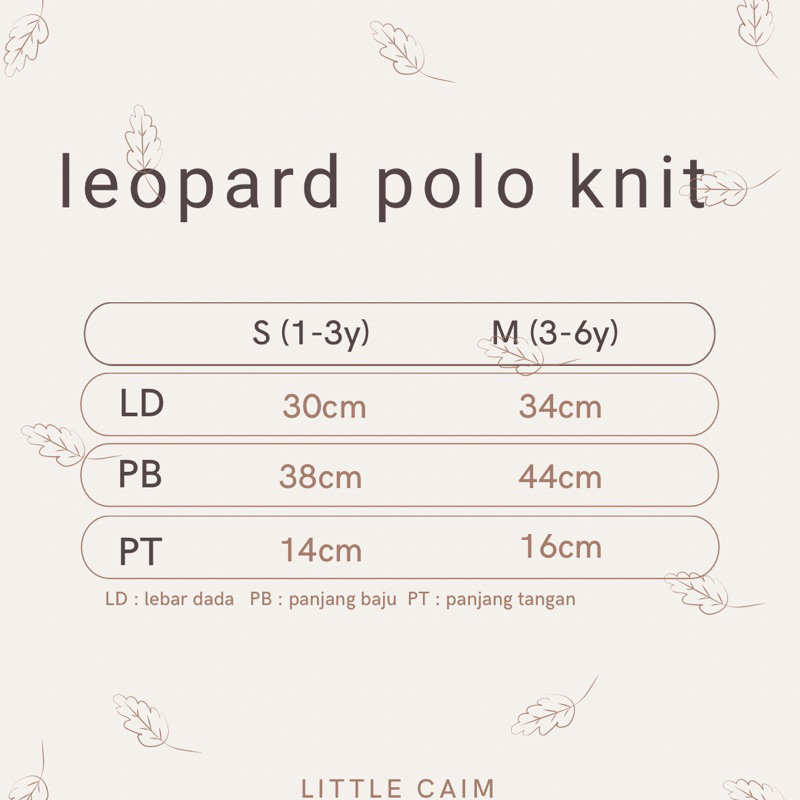 LITTLECAIM - LEOPARD POLO KNIT | polo knit anak