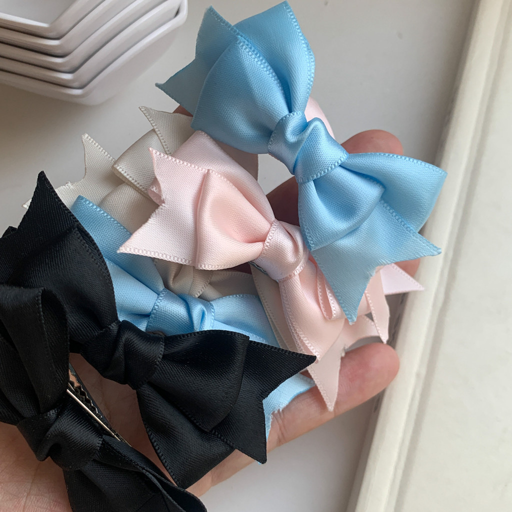 PREMIUM CLASSIC SATIN BOWKNOT HAIRPIN SWEET GIRL BANGS CLIP GIRLY FAIRY HAIR ACCESSORIES AKSESORIS RAMBUT PITA PANJANG KLASIK KPOP KOREA KOREAN HIGH QUALITY JENNIE BLACKPINK STYLE AKSESORIS RAMBUT PITA RIBBON BOW KNOT ANAK GIRL JEPIT JEPITAN