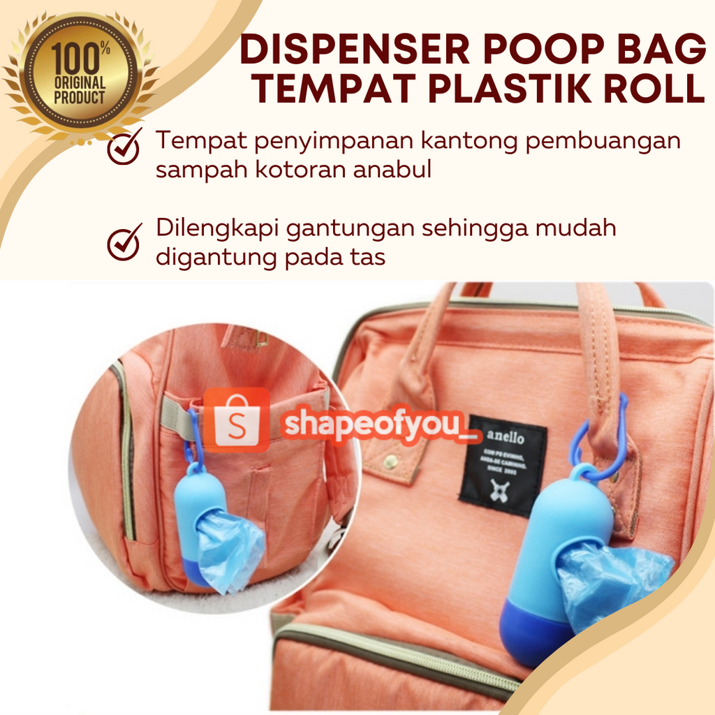 Poop Bag Dispenser Gantungan Tempat Kantong Sampah Wadah Gantungan Poop Bag