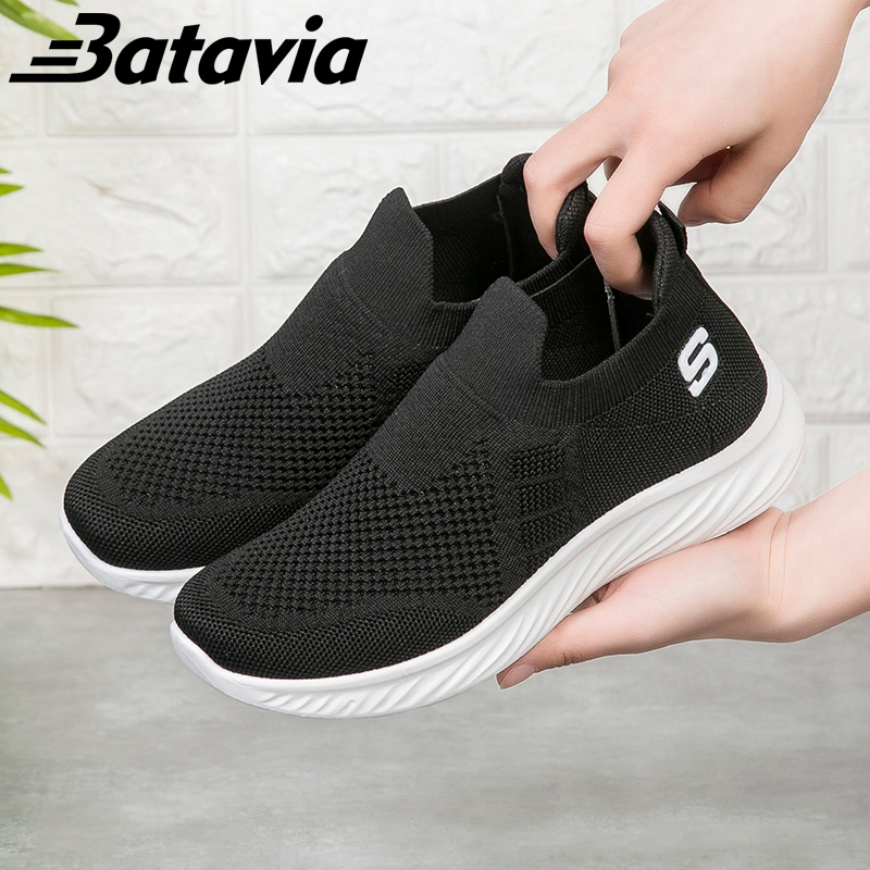 Batavia Sepatu Sneakers Wanita Rajut Import Premium Bernapas Olahraga Batavia Shoes Sepatu Fashion kanvas N5