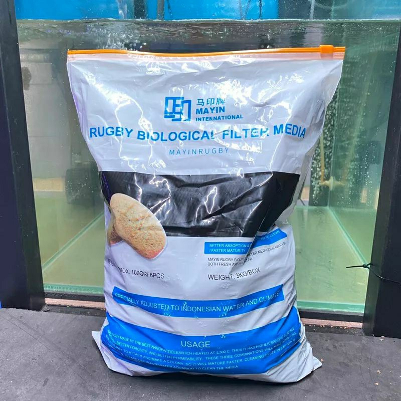 MAYIN RUGBY MEDIA FILTER BIOLOGIS RUMAH BAKTERI AQUARIUM KOLAM IKAN ARWANA 3 KG