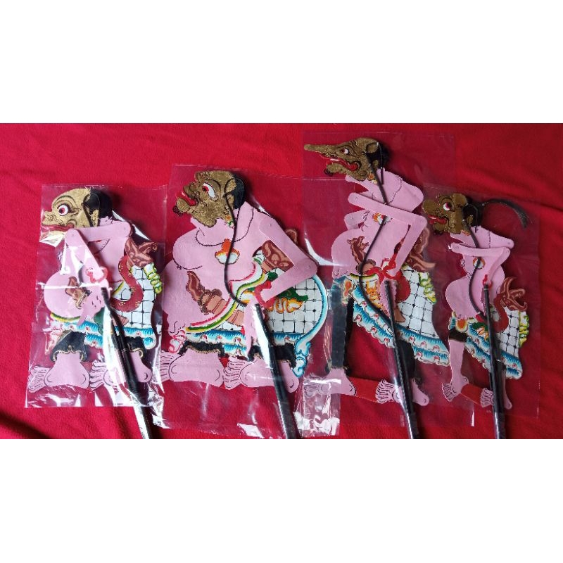 Wayang kulit ASLI INDONESIA WAYANG PUNOKAWAN/PUNOKAWAN KREASI PINK EMAS