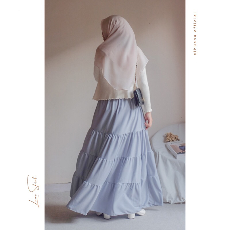 [𝐄𝐥𝐡𝐮𝐬𝐧𝐚] Lani Skirt/ Rok Canda / Rok Susun / Rok Rempel / Maxi Skirt / Rok Susun Ruffle