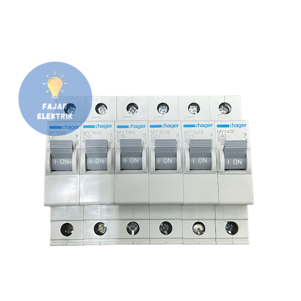 HAGER MCB 1 PHASE 6 10 16 20 25 40 AMPERE