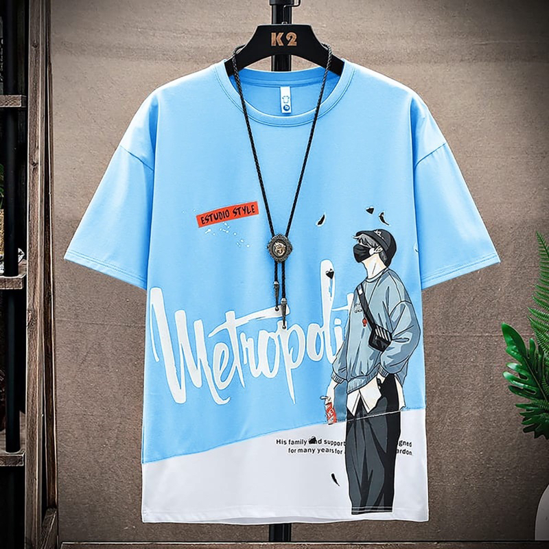 ATASAN KAOS PRIA LENGAN PENDEK METROPOLIS BAJU COWOK FASHION KEKINIAN