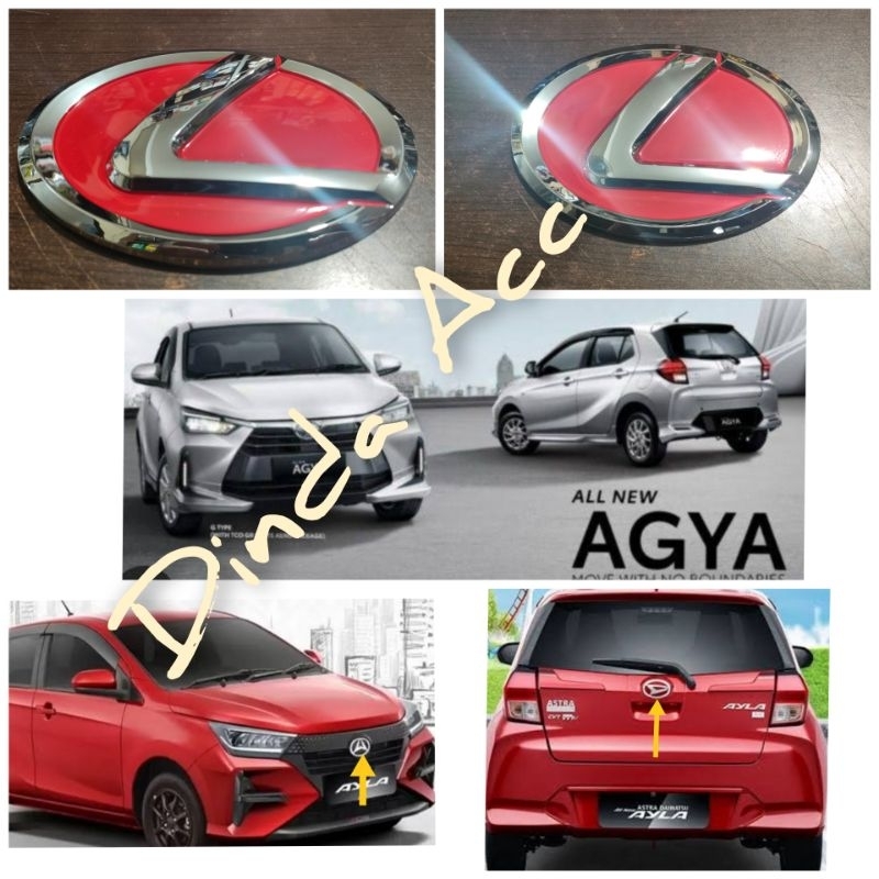 Emblem Logo Lexus Merah Depan Belakang Mobil All New Agya Ayla 2023 up