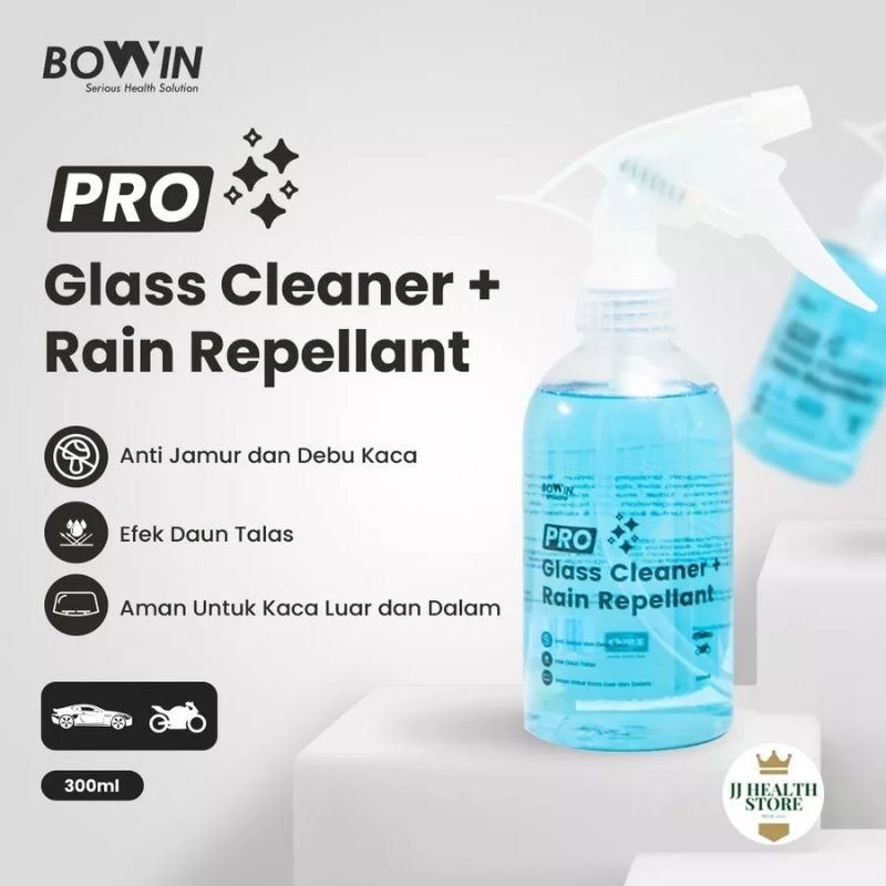 Bowin Glass &amp; Repellant, Pembersih Kaca, Anti Jamur, Anti Air hujan / Efek daun talas