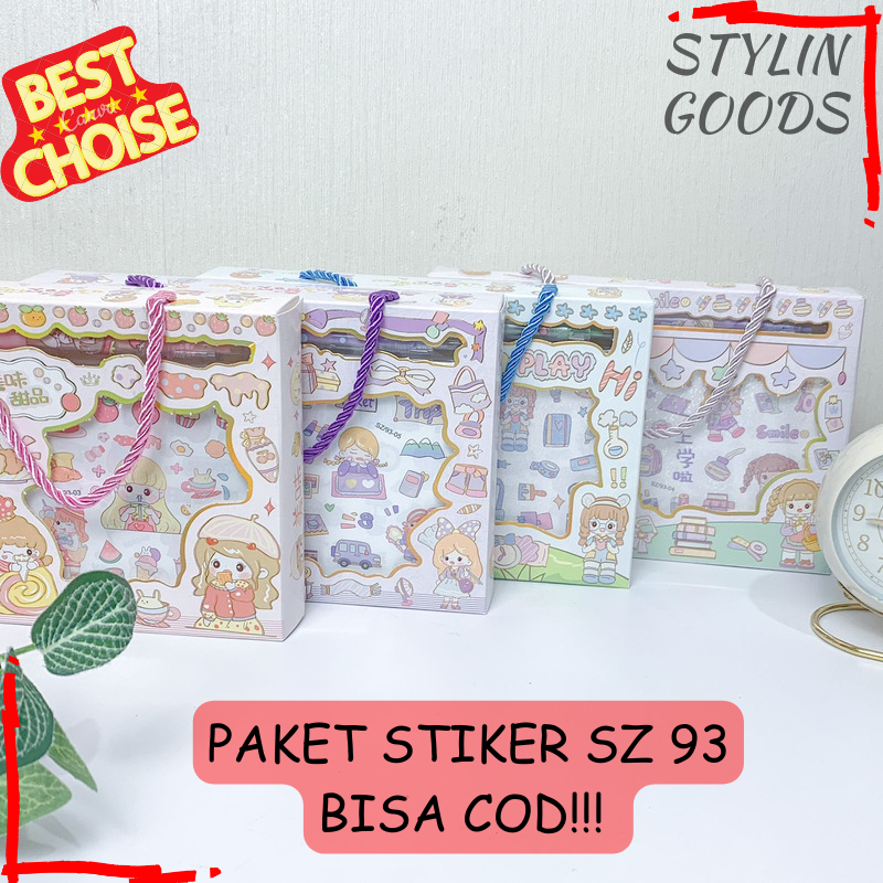 

TERBARU PAKET STICKER BOX TALI PAKET STICKER + SOLATIP + PEMOTONG STICKER SZ-93 STICKER CEWE LUCU UNIK BISA COD TERMURAH