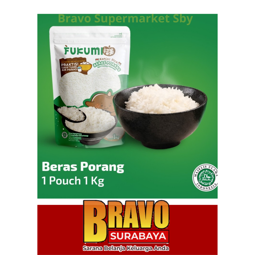 

FUKUMI Beras Porang Pouch 1kg / Beras rendah kalori