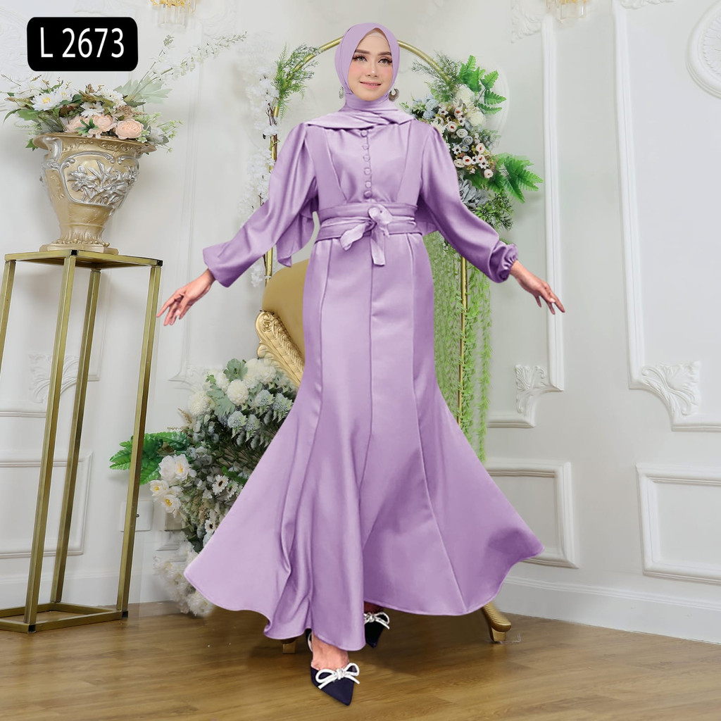 Joanne Fashion | Dress Wanita Muslimah Modern Kekinian | Gamis Elegan Simple Model Mermaid Duyung Ba