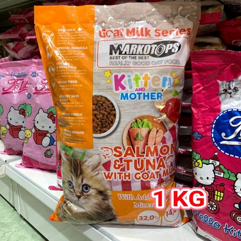 Markotop Dry Cat Food 1kg Kitten Mother Goat Milk - Makanan Kucing - Salmon Tuna