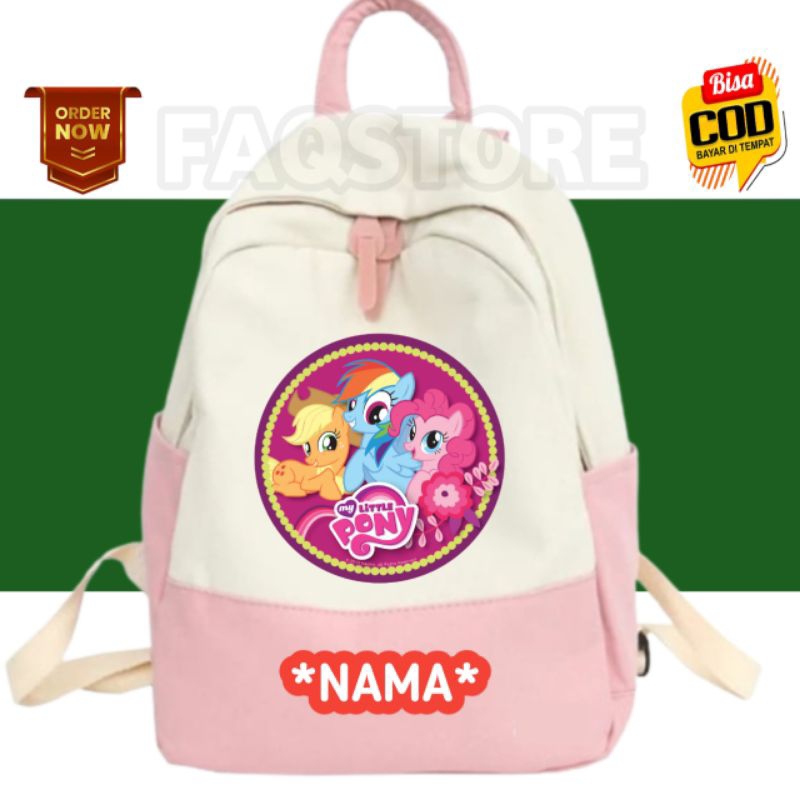 Tas Ransel Anak Kuda Poni, Tas Ransel anak Sekolah Motif Gambar Kuda Poni
