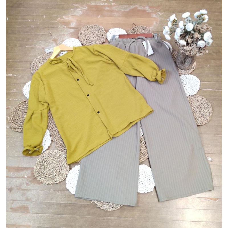 BAJU SETELAN TALI LEHER