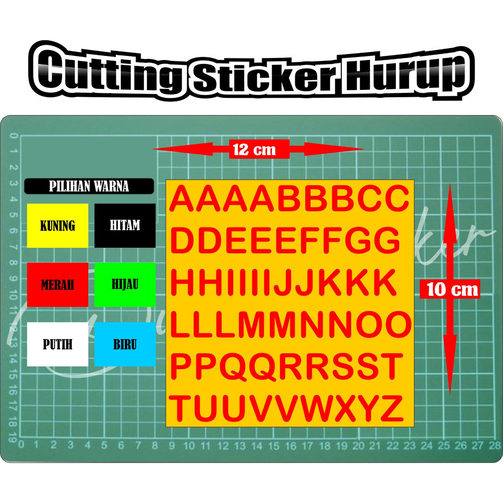 

Sticker Cutting Huruf / Sticker cutting huruf satu warna tinggi 12 X 10 cm / sticker cutting huruf bahan vynil warna -003