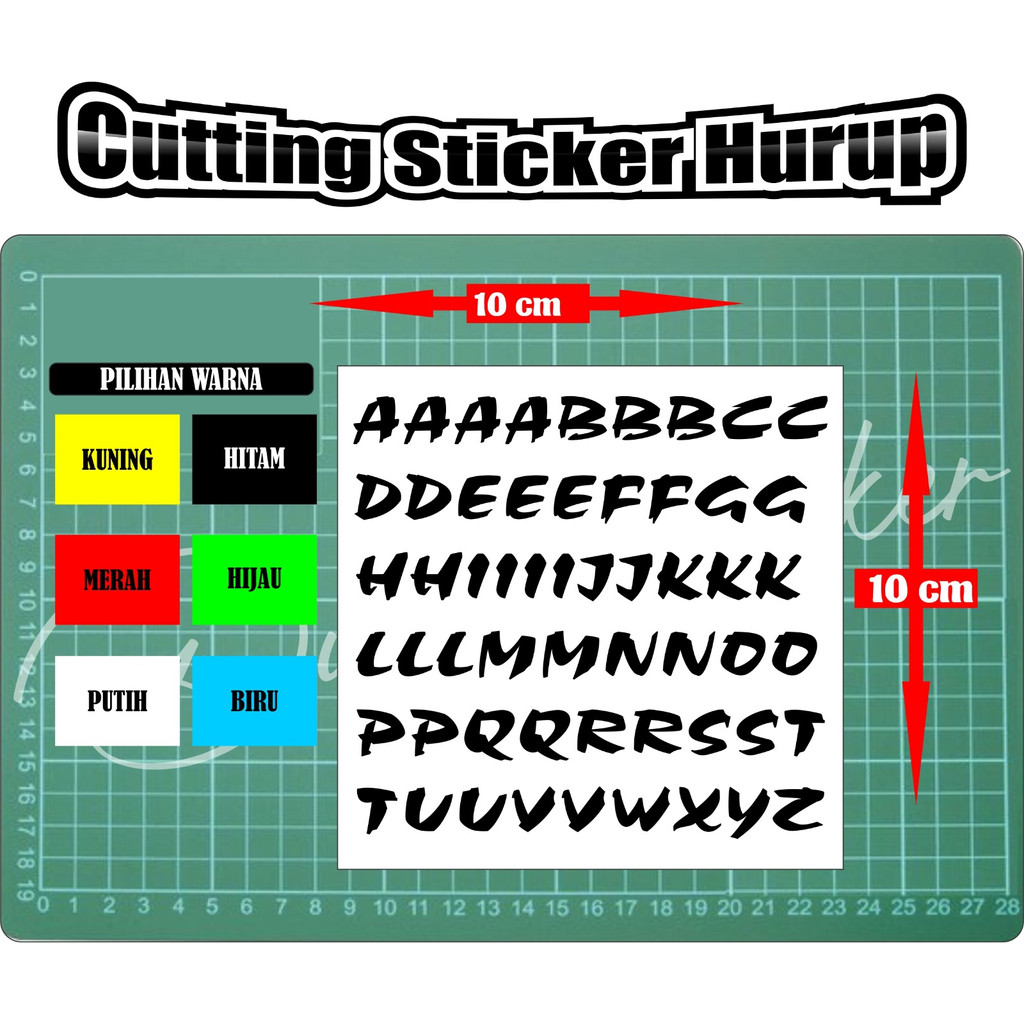 

Sticker Cutting Huruf / Sticker cutting huruf satu warna tinggi 10 X 10 CM/ sticker cutting huruf bahan vynil warna