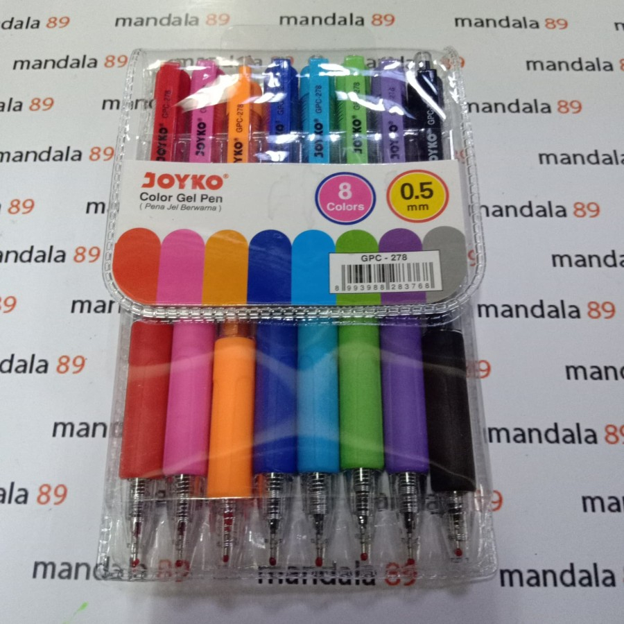 

COLOR GEL PEN 8 warna 0,5 mm merk joyko