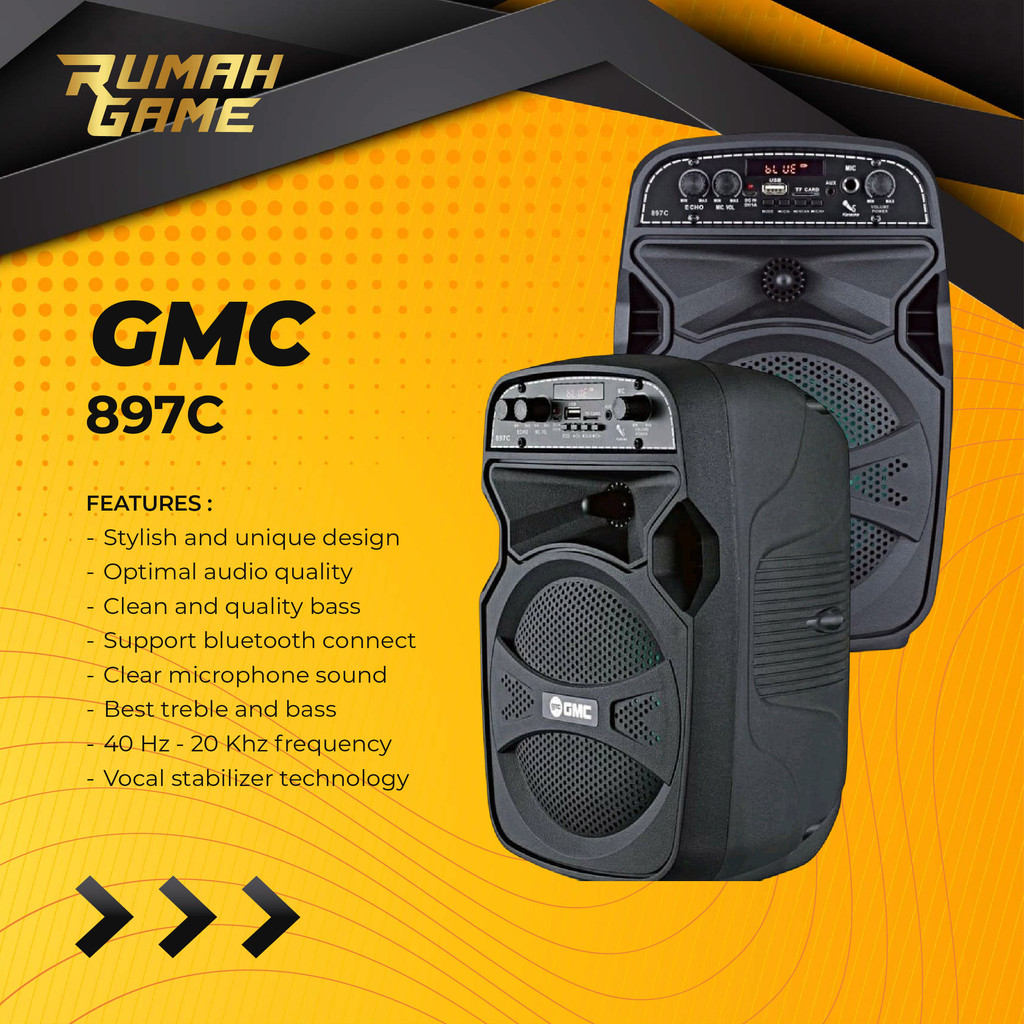 Speaker Gmc 897C / 897J / 897K Portable Radio Bluetooth Bt Bisa Microphone Speaker Portabble Karaoke