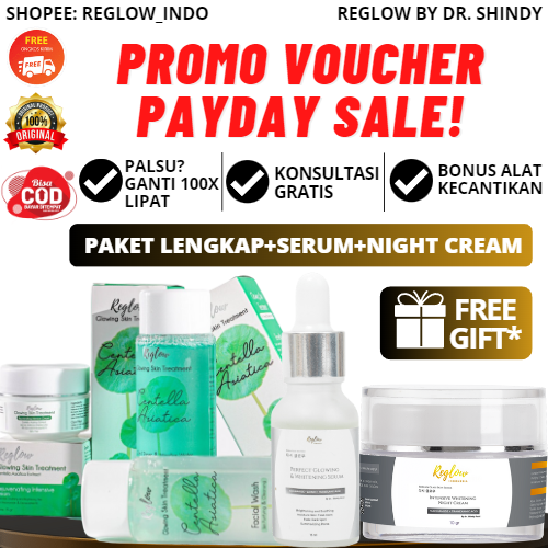 PROMO PAYDAY Reglow Paket Lengkap + Night Cream + Serum dr Shindy Skincare Perfect Glowing