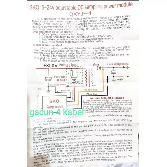 GACUN LCD 4 KABEL dengan TRIMPOT Optocoupler Opto. Universal Psu Driver Kondisi Baru