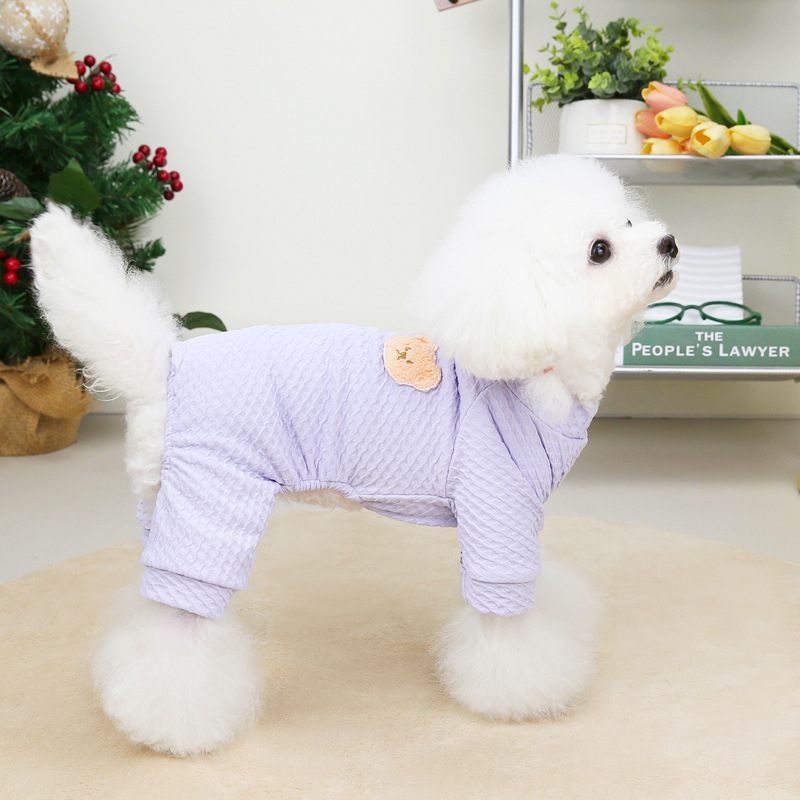 Baju Anjing Kucing Kecil Sedang Poodle Jumpsuit Piyama Anjing Hewan Baju Tidur Anjing Lucu Premium C